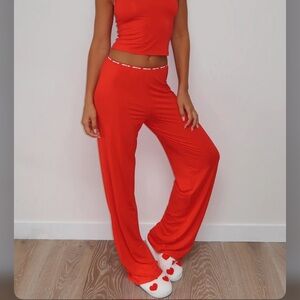 White Fox Cuddle Me Pajama Set Red XS